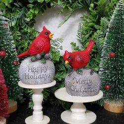 Red Cardinal Figurines Christmas Decor