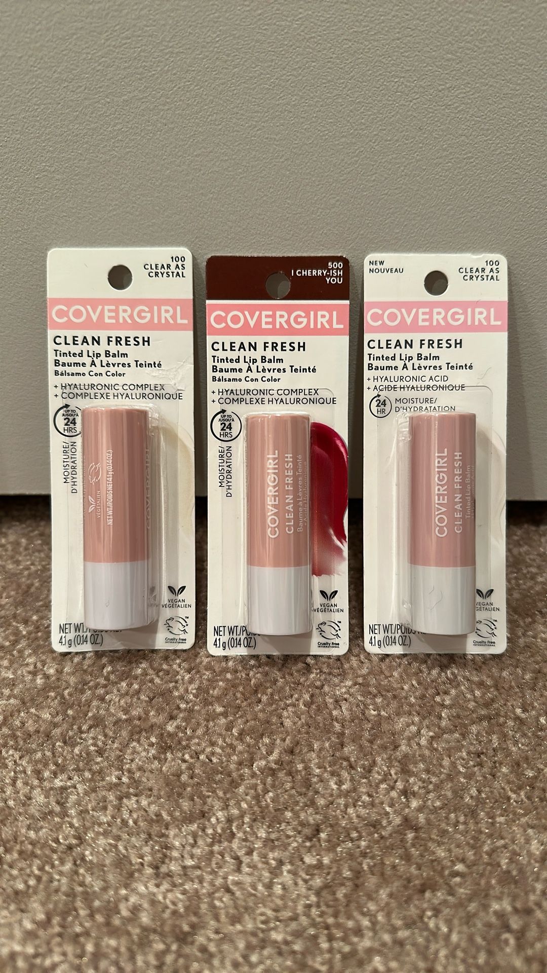 3 Cover Girl lip balm