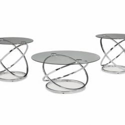 Glass coffee table set
