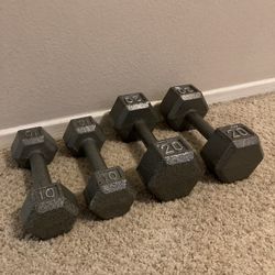 20 lb, 10 lb dumbbells 