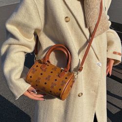 High-end retro 2025 bag new printed pillow fashion cross-body bag one-shoulder Boston handbag