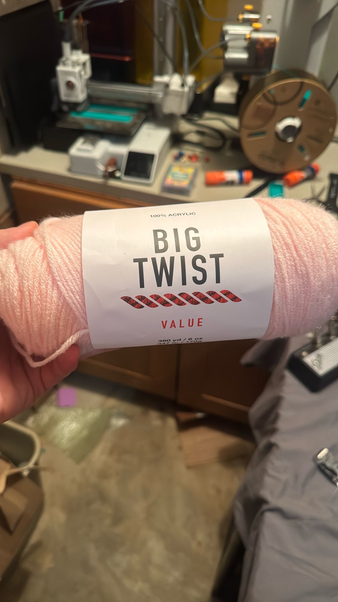 10x Skeins of Big Twist Baby Pink Yarn