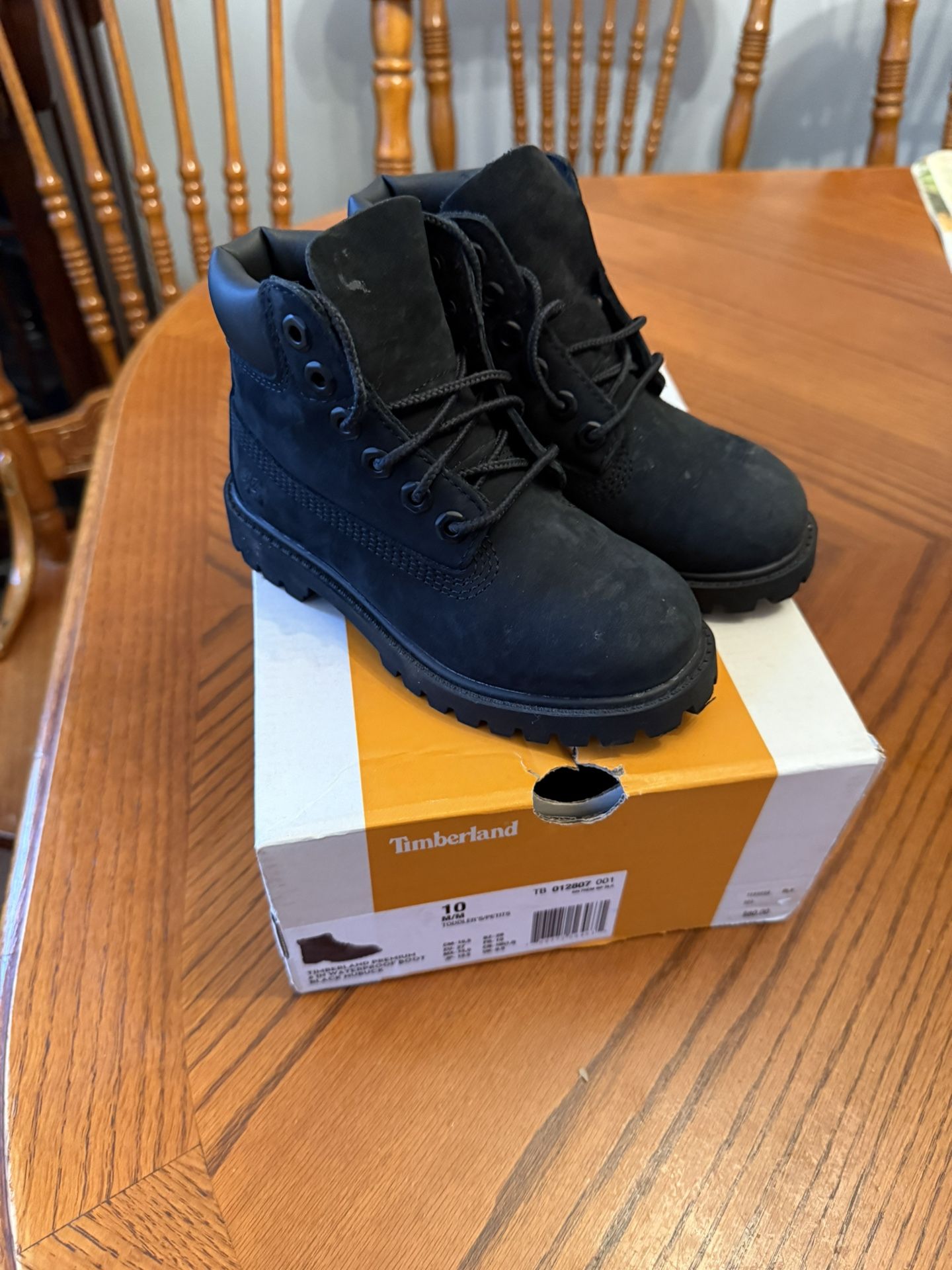 Black Timberlands Size 10 Toddler
