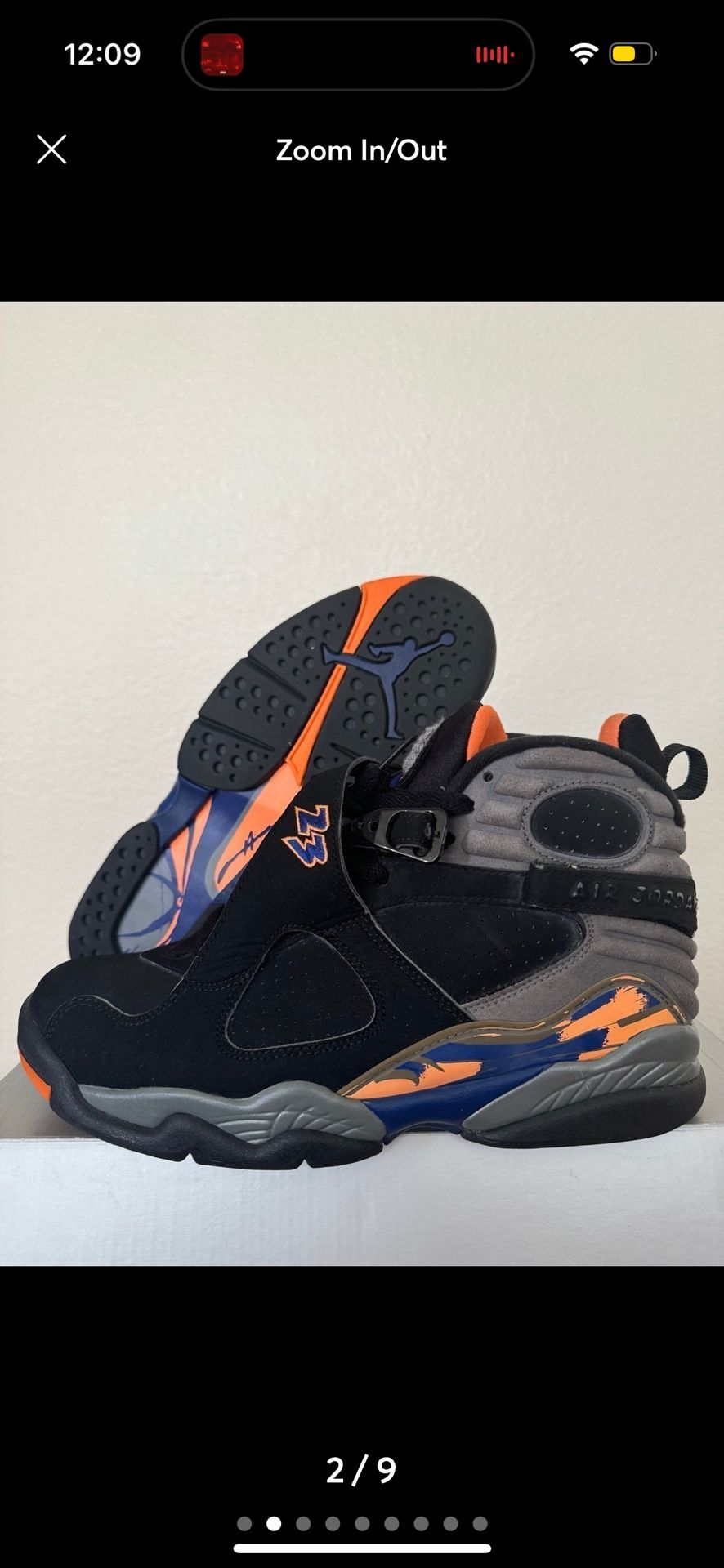 Jordan 8 Retro Phoenix Suns (2013) Size 8.5 Men Style 305381-043 Replacement Box