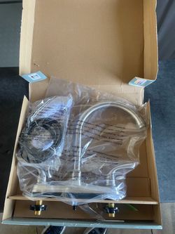 Glacier Bay Builders Double Handle Standard Kitchen Faucet with Side Sprayer in Stainless Steel