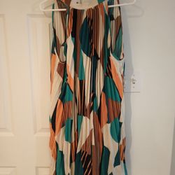 SHENHE Women's Pleated Graphic Print Halter Tie Back Sleeveless Boho $34 Amazon 