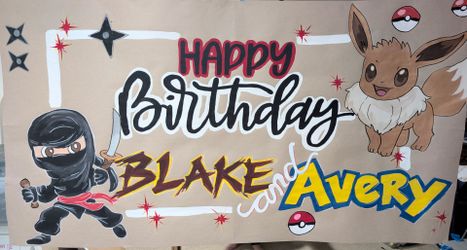 Hand-Painted Custom Celebration Banner