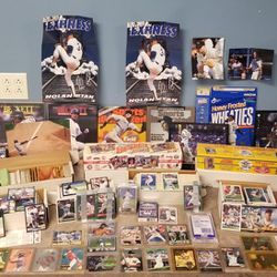 Huge Baseball card and Collectibles lot 80s to 90s Hofs Stars Rcs Packs Sets Posters Magazines +++