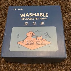 Washable Pee Pads for Dogs 2 Pack 24x24 in - 5 Layer Reusable Puppy Pads, Super Absorbent, Waterproof, Leak Proof Non-Slip Training