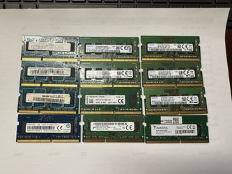 Lot of 12x 4GB Laptop RAM (DDR4 & DDR3) - Mixed Brands