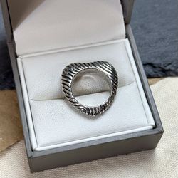 Brighton 925 Sterling Silver Textured Heart-shaped Ring 