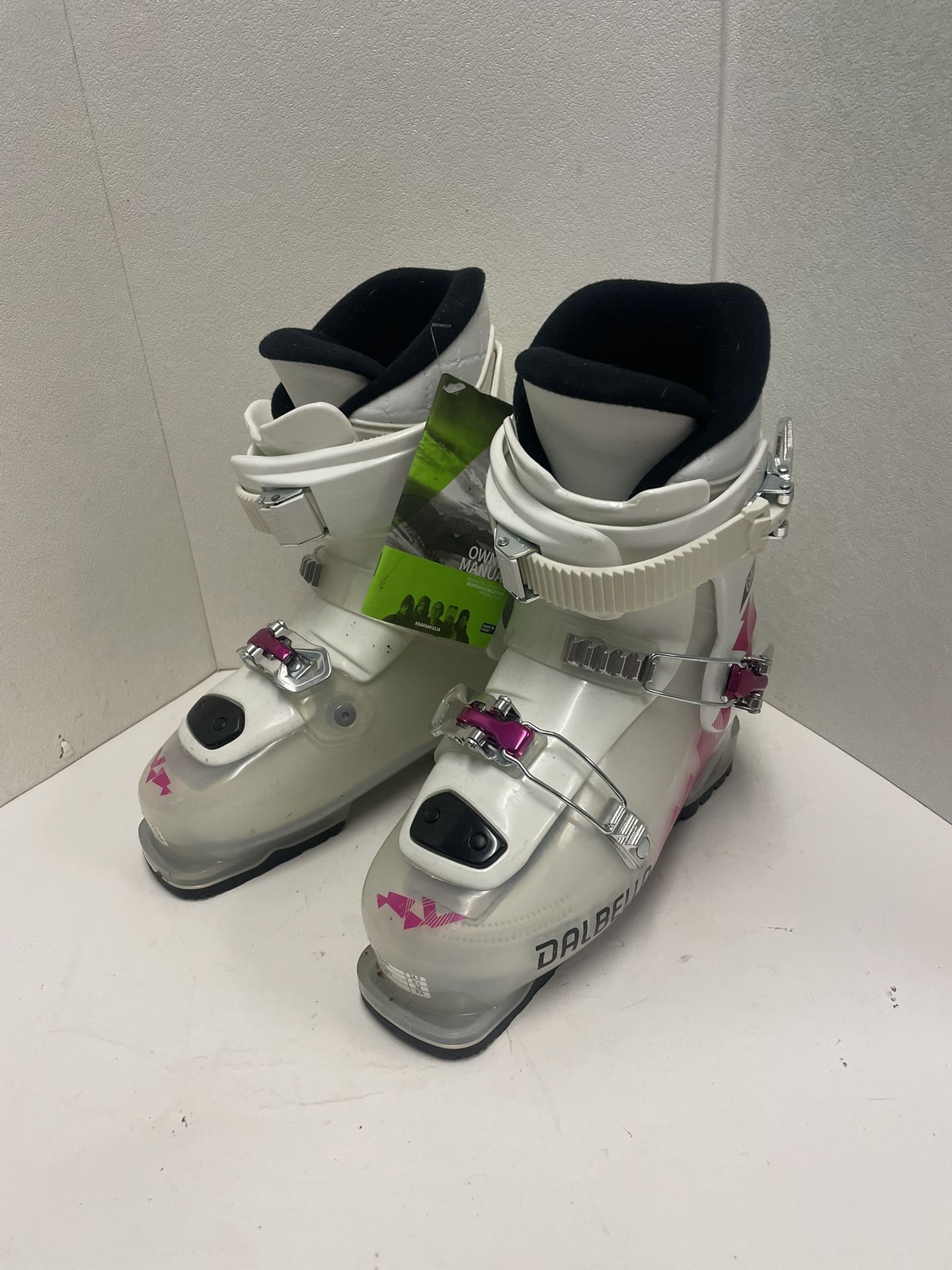DALBELLO GAIA 3 JUNIOR Youth Kids SKI BOOTS Size 24.5 - White Pink - Brand New