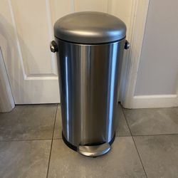  Waste Bin, Stainless Steel. It Has A Dent 