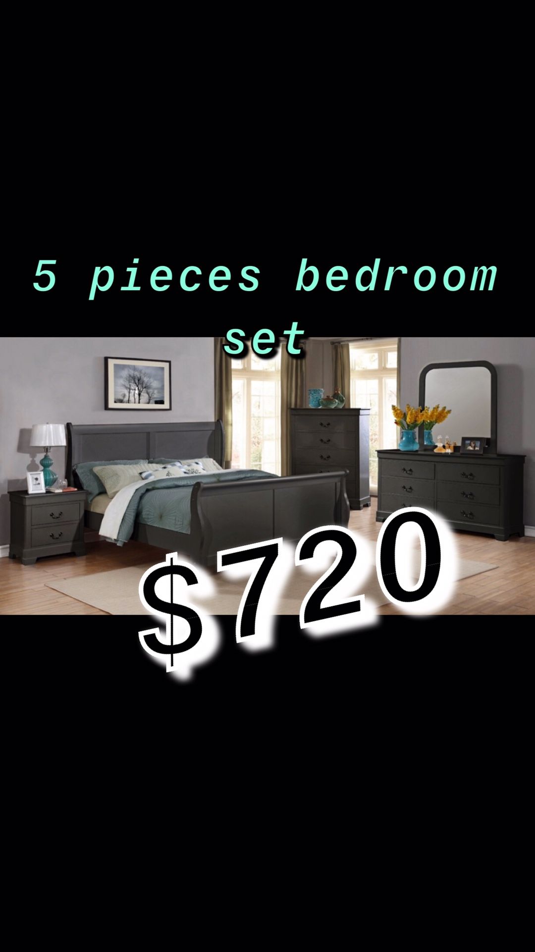 Bedroom set complete!! Delivery available