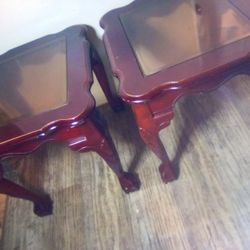 2 Cherry Mahogany Wood Tables
