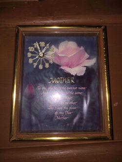 Vintage Dear Mother's Poem Wall Clock (works great) (9" x 11")(2" thick)