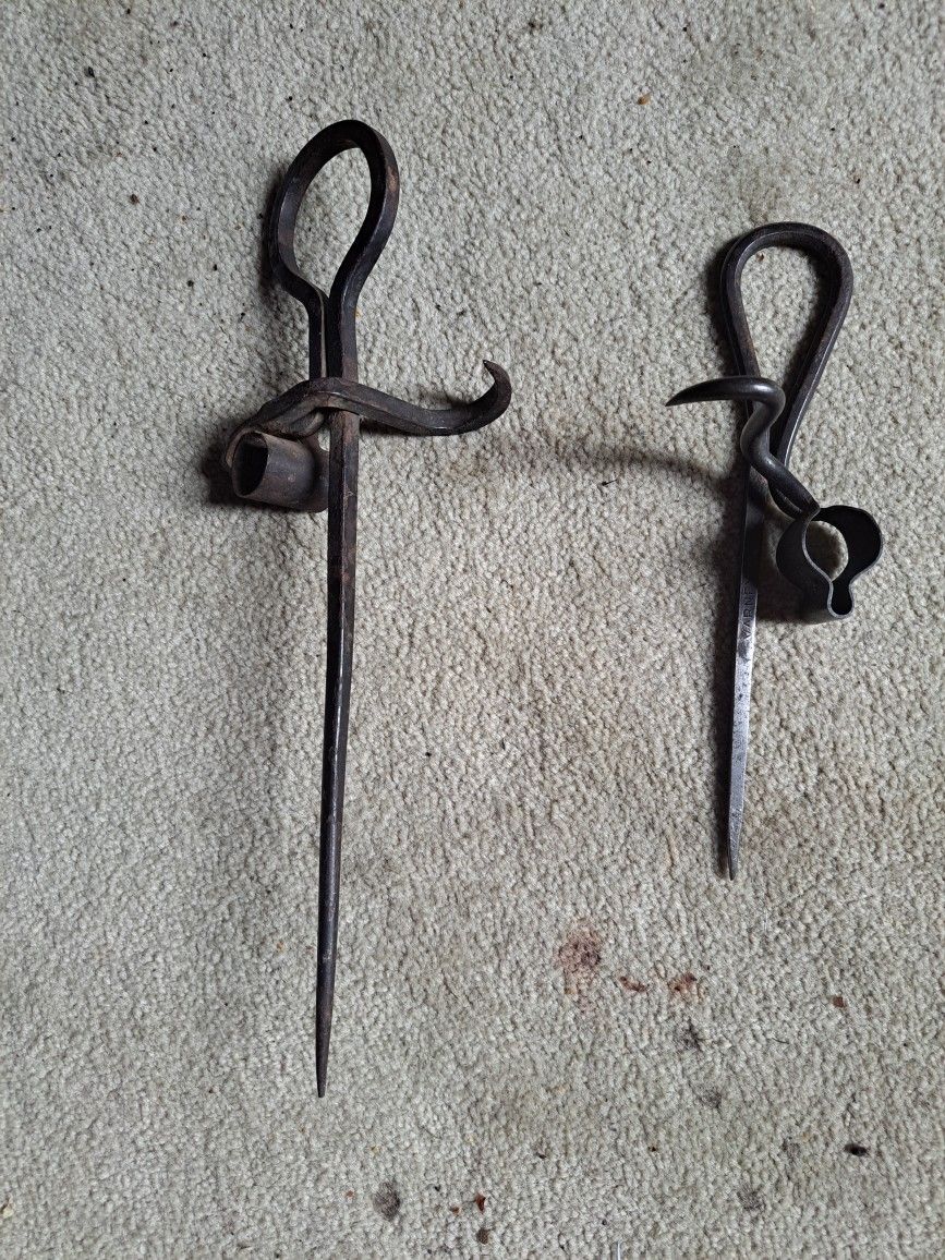 Miners Candle Holders , Antique