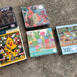 5 puzzles (3-300 pieces, 500 & 1000)