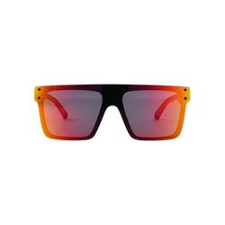 Ironman Men's Shield Sport Sunglasses Black Orange Yellow Gradiant