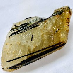 Black Tourmaline Rutilated Quartz Raw Natural Rough Crystal Mineral Rock 3 oz