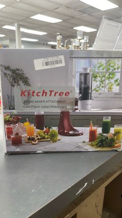 Kitchen tree stand mixer attachment cold press juicer attachment