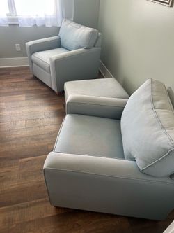Two chairs and ottoman
