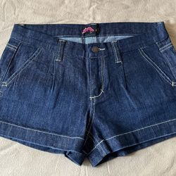 Dark Wash Pleated Shorts New Size 28