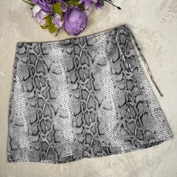 Altard State Black and White Snake Print Skirt