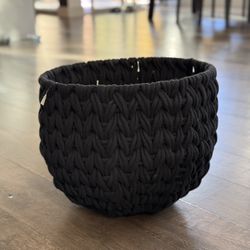 Conway Round Black Cotton Storage Basket Large14"H height 18"dia.
