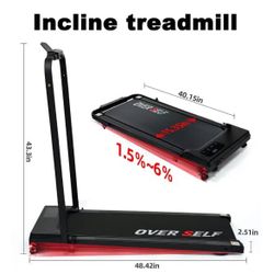 2-in-1 Folding Walking Pad Treadmill with Remote Control and Incline