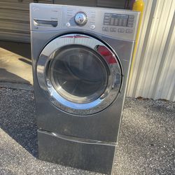 Lg Washer and Dryer With Pedestals 