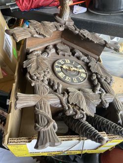 Antique vintage clocks wooden handmade