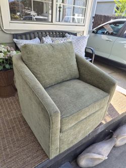 Green Upholstered Accent Armchair