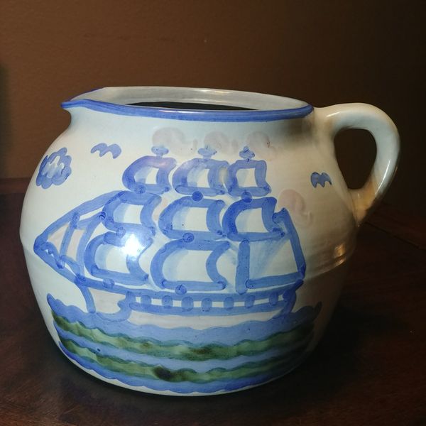 Rare Vintage Hadley Pottery Large Nautical Pitcher "Low Tide" for Sale in PT ORANGE, FL OfferUp