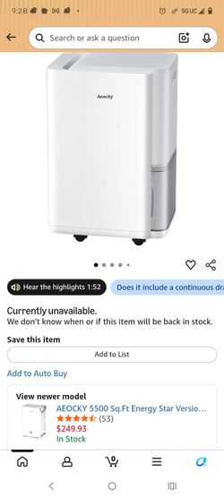 Aeocky Dehumidifier with Wheels