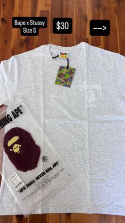 BAPE x Stussy Collab T-Shirt Size S
