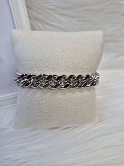 Men's Bracelet 14K White Gold Laminated  Hypoallergenic Waterproof Non Tarnish 45$