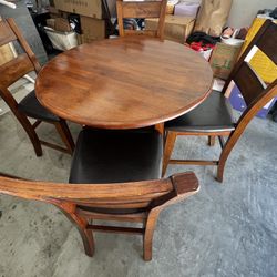 Solid Wood Dining Set – 5 Piece (Table + 4 Chairs)