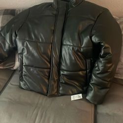 Men’s XL Puffy Leather Coat