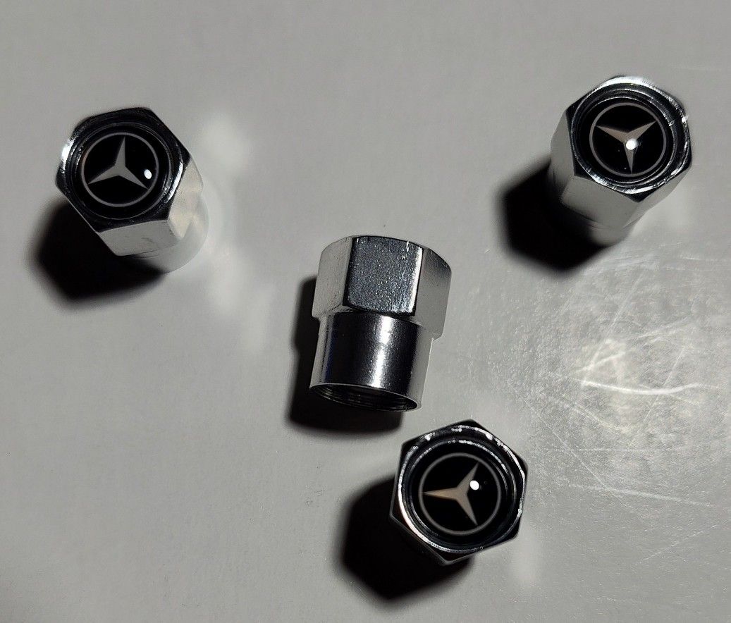 Set Of 4 New Wheel Tire Caps Air Valve Stem Cover For Mercedes Benz