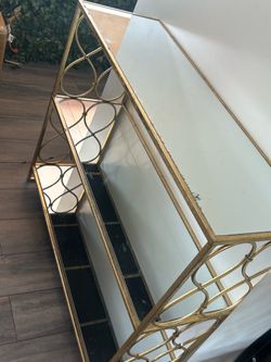 3 tier glass mirror shelf