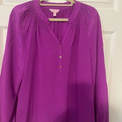 Lilly Pulitzer 100% Silk Top Size M