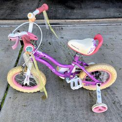 Royal baby Girl's 12" Princess Bike With Training Wheels