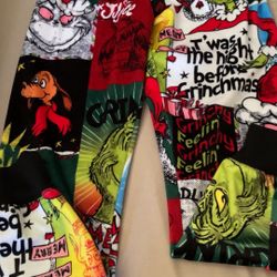 Girls Grinch Velour Joggers 