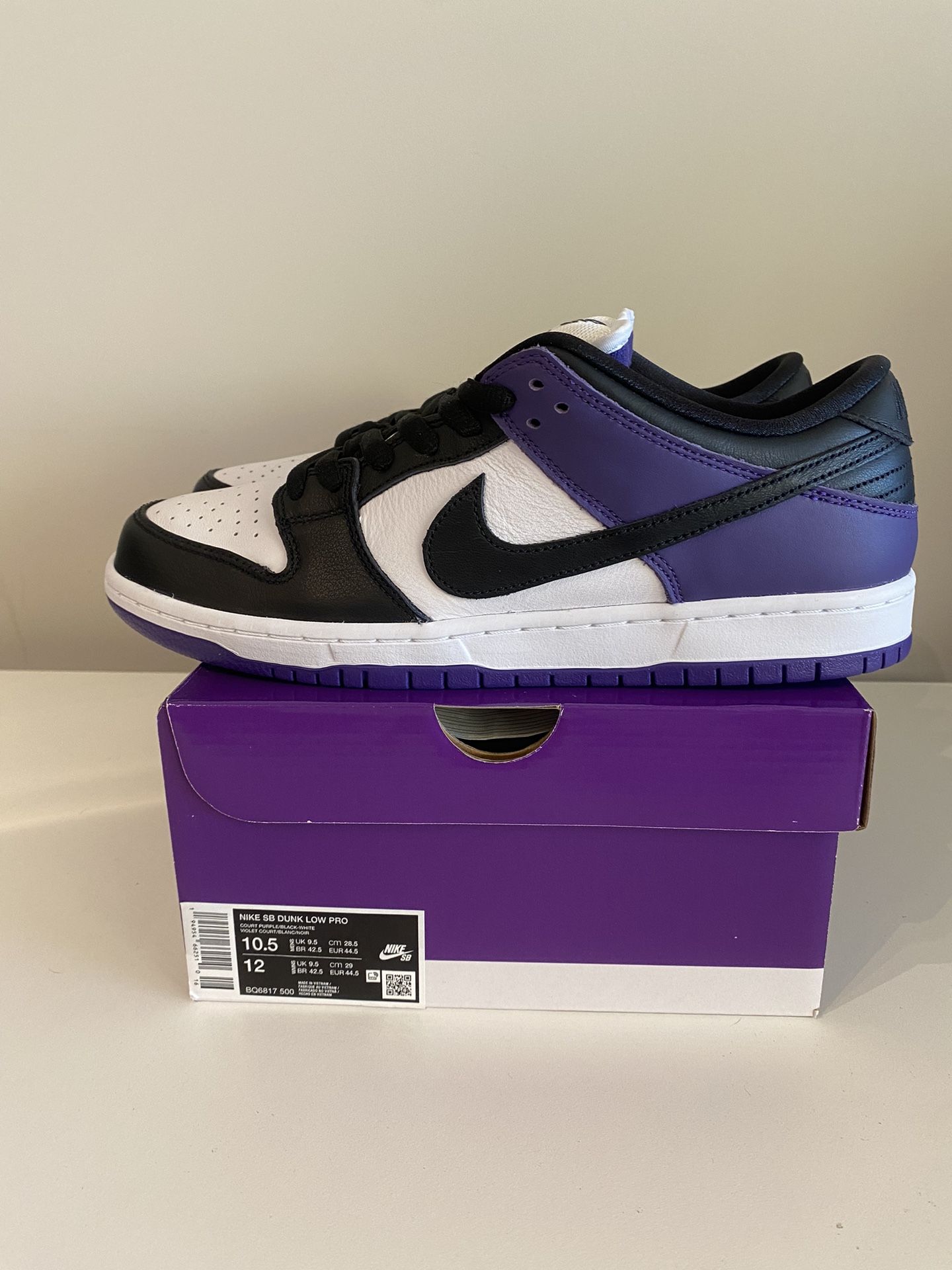 Size Nike SB Dunk Court Purple BQ6817 500