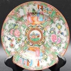 Antique 19th/Early 20th Century Chinese Qing Famille Rose Medallion Plate - "China" Stamped