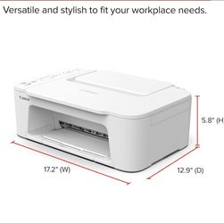 Canon PIXMA TS3722 Wireless All-in-One Printer for Basic Home Printing, White