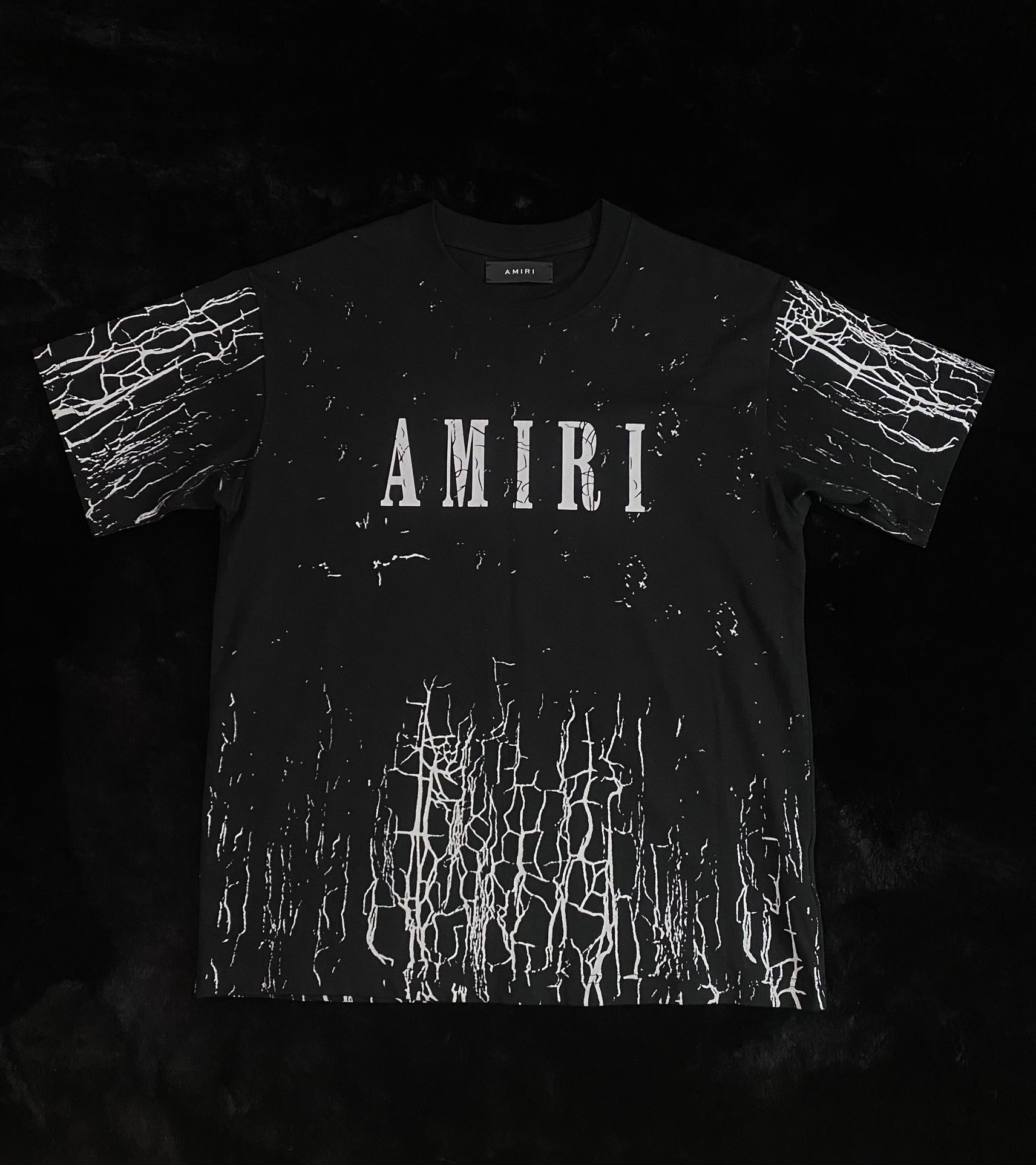 Authentic Amiri Cracked Print Logo T - Shirt