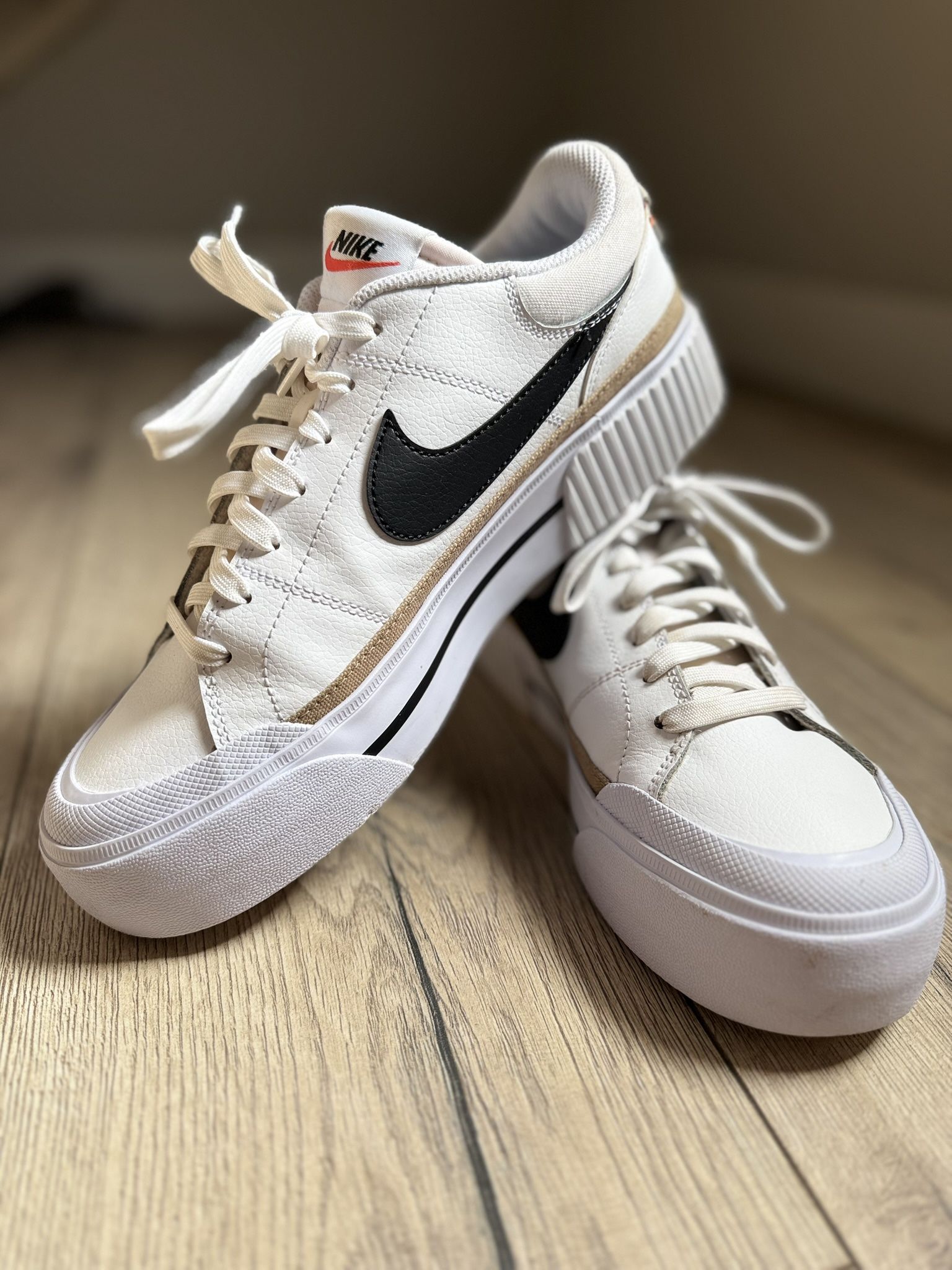 Nike Women’s  Court Legacy (White/Desert Ochre/Black) -CU4150-102 Size 9.5