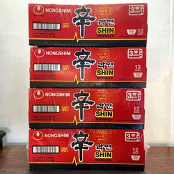 Nongshim Spicy Shin Noodle Soup Bowl, 12 Pack

